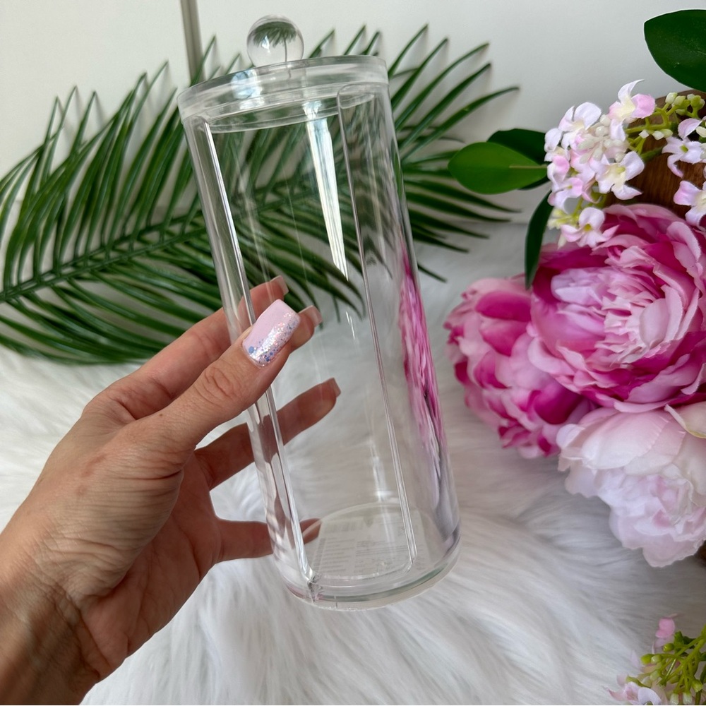 Acrylic Cotton Pad Holder with Lid - Picture 2 of 7